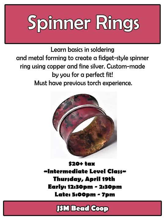 Spinner Rings Early Class at BeadCoop Sheboygan