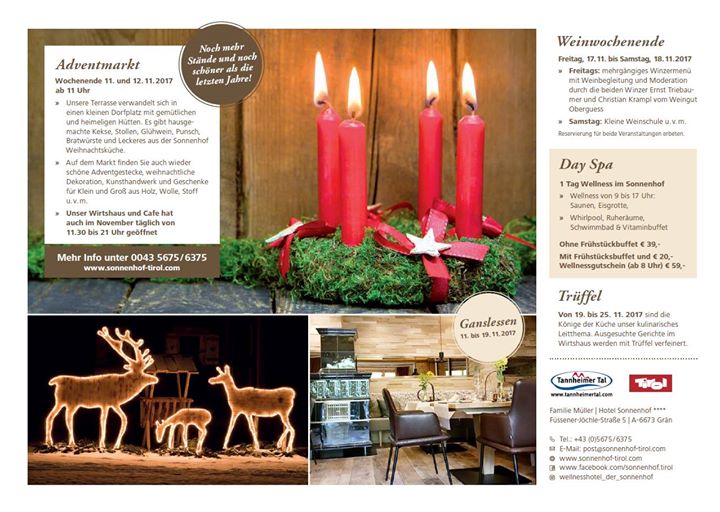 Adventmarkt Im Sonnenhof Gran An 2 Tagen Im Tannheimer Tal At