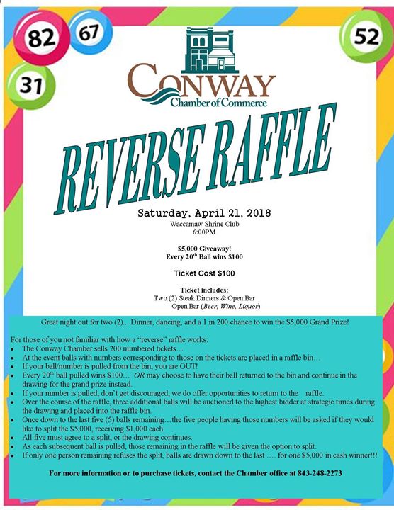 reverse raffle at waccamaw shrine club conway reverse raffle tickets