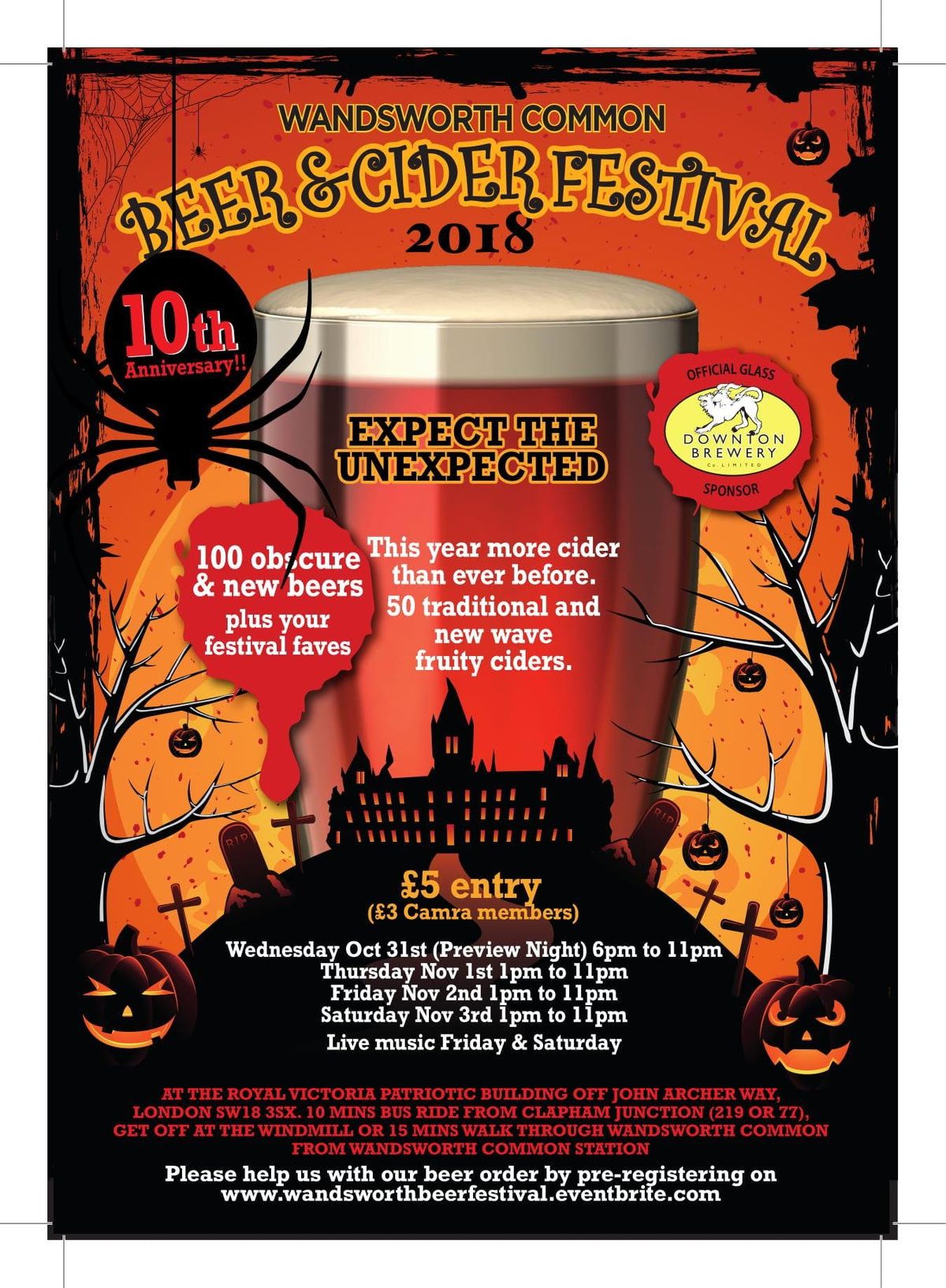 Wandsworth Common Halloween Beer Festival 2018 at Le Gothique