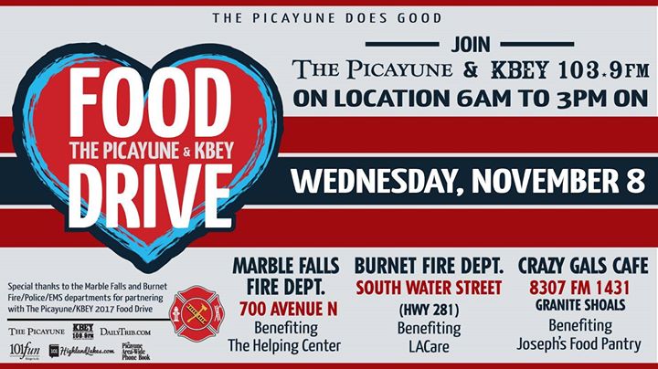 The Picayune Kbey Food Drive 2017 At Kbey Fm Marble Falls