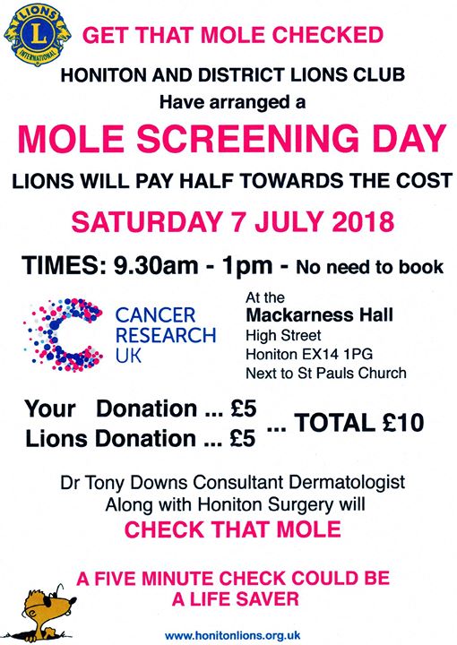 mole screening day at mackarness hall high st honiton ex14 1pg devon mole day flyers