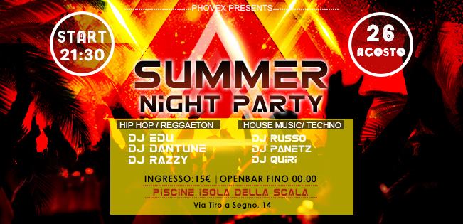 Summer Night Party At Piscine Isola Della Scala Provincia