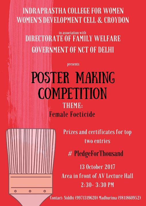 Poster Making Competition At Indraprastha College For Women New Delhi