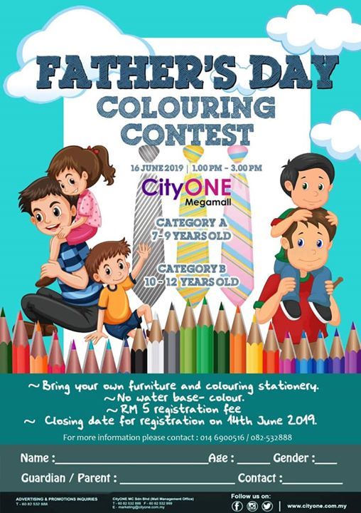 CityONE Fathers Day Colouring Contest at CityONE Megamall, Kuching