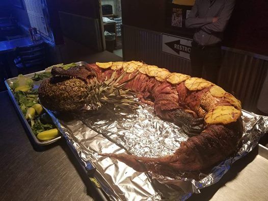 smoked alligator at house