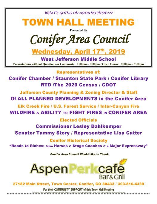 Town Hall Meeting At West Jefferson Middle School Conifer
