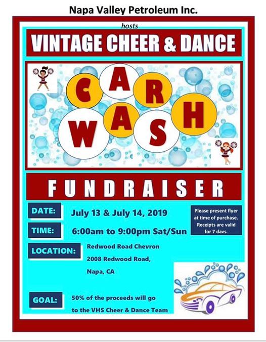 VHS Cheer &amp; Dance Car wash, Redwood Chevron, Napa, July 13