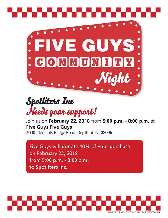 Spotliters Fundraiser Five Guys Deptford Spotliters Fundraiser Five Guys Deptford