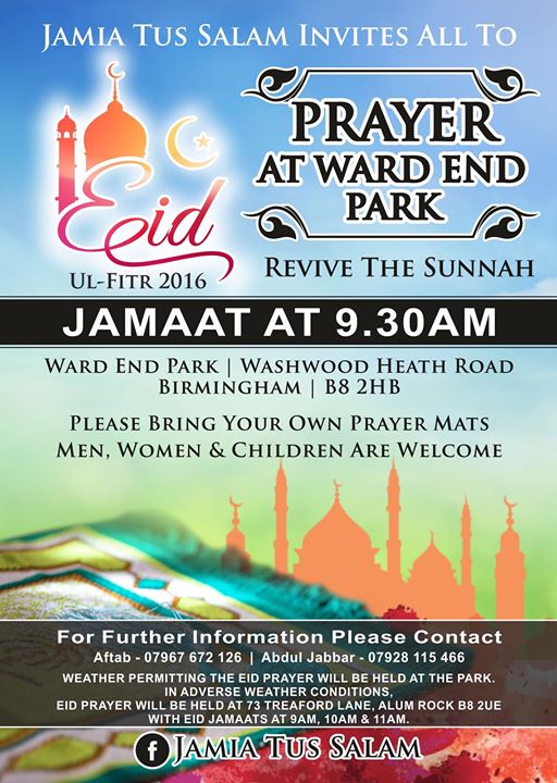 Eid Prayer at Ward End Park  Birmingham