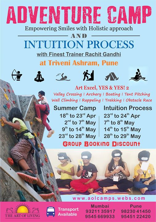 SUMMER ADVENTURE CAMPS Art of Living at Art of Living Triveni Ashram