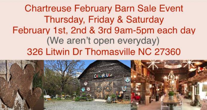 February Barn Sale Event At Chartreuse Thomasville