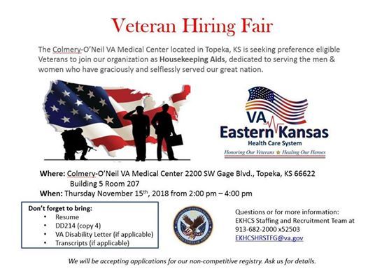 Va Topeka Ks >> Veteran Hiring Fair Housekeeping At Topeka Va Medical Center Kansas Va Topeka Ks >> Veteran Hiring Fair Housekeeping At Topeka Va Medical Center Kansas