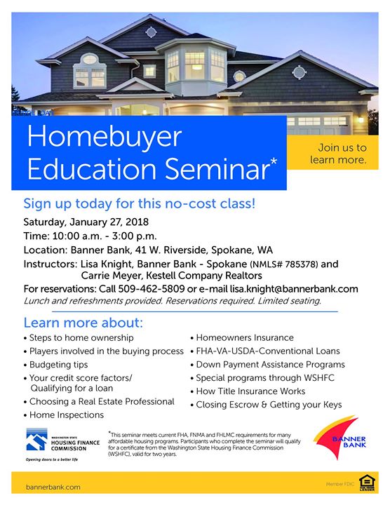 Homebuyer Education Seminar At Banner Bank Spokane