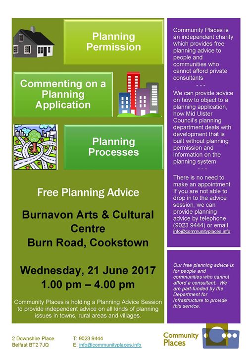 Free Planning Advice In Cookstown At Burnavon Arts Cultural