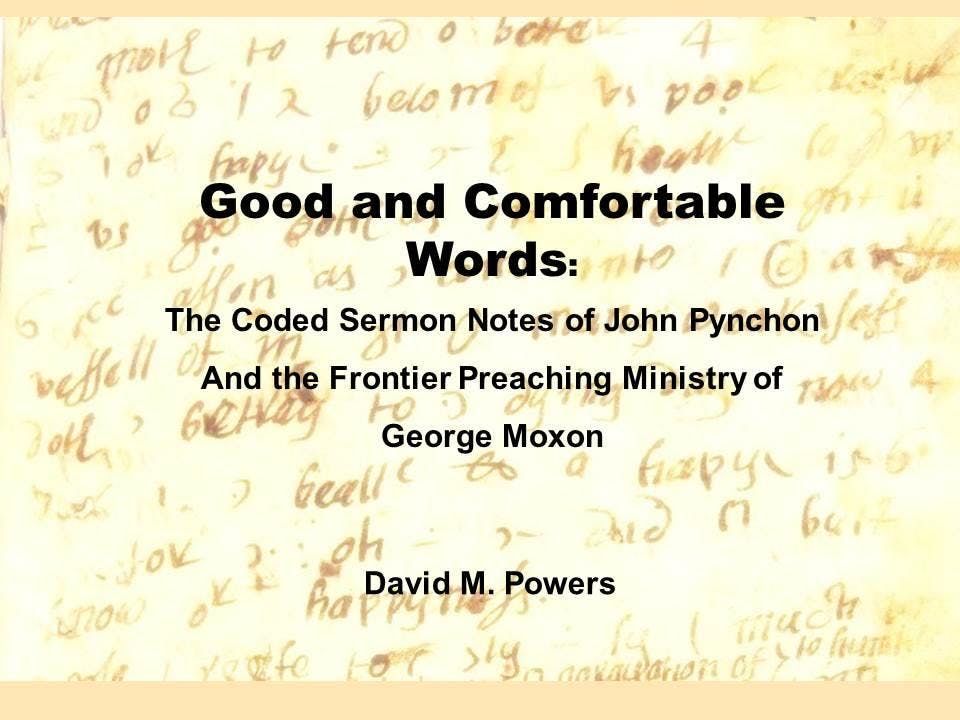 History Matters David M Powerss Good Comfortable Words At