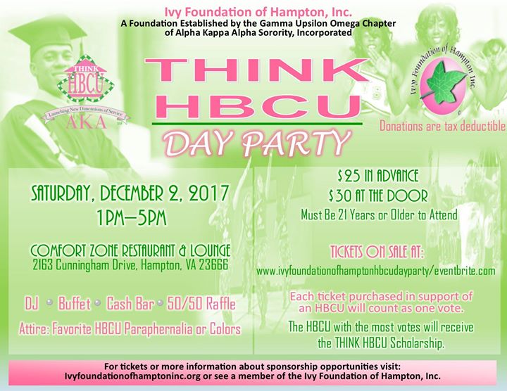 Think Hbcu Day Party At Comfort Zone Restaurant Lounge Hampton