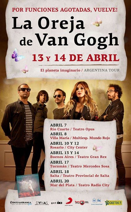 La Oreja de Van Gogh en Rio Cuarto at Opus Teatro, Río Cuarto La Oreja de Van Gogh en Rio Cuarto at Opus Teatro, Río Cuarto