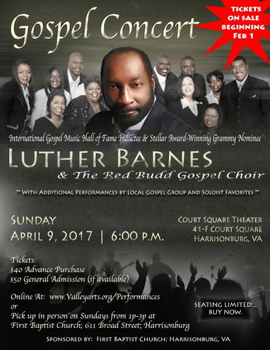 Gospel Concert Luther Barnes The Red Budd Gospel Choir At