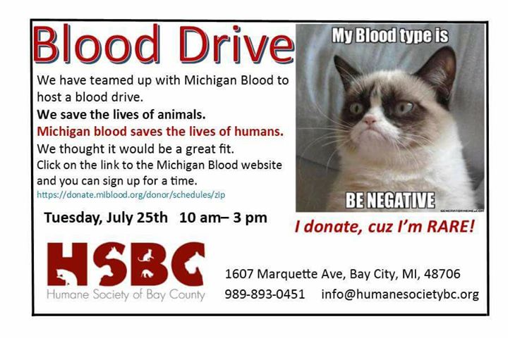 Blood Drive With Hsbc At Humane Society Of Bay County Michigan
