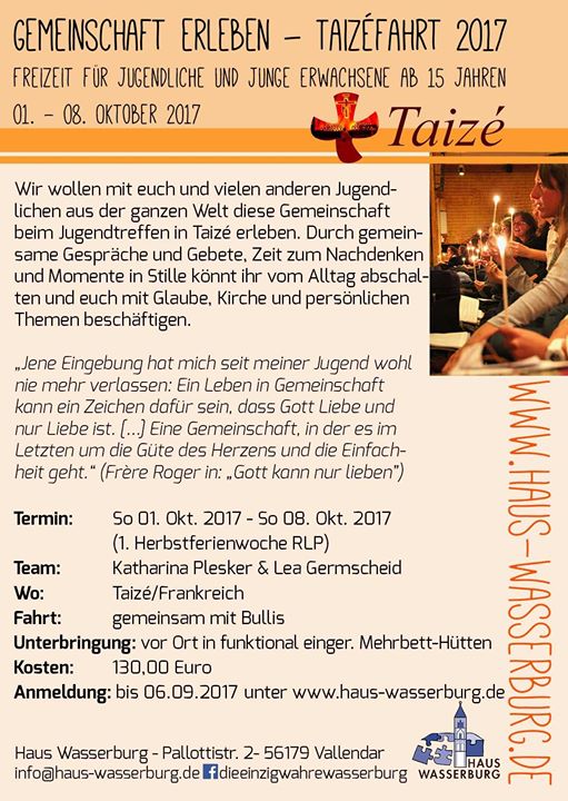 Gemeinschaft Erleben Taizefahrt 2017 At Taize France Taize