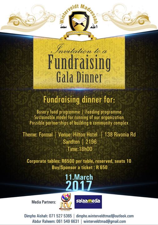 Fundraising Gala Dinner At 138 Rivonia Rd Sandton 2196 South