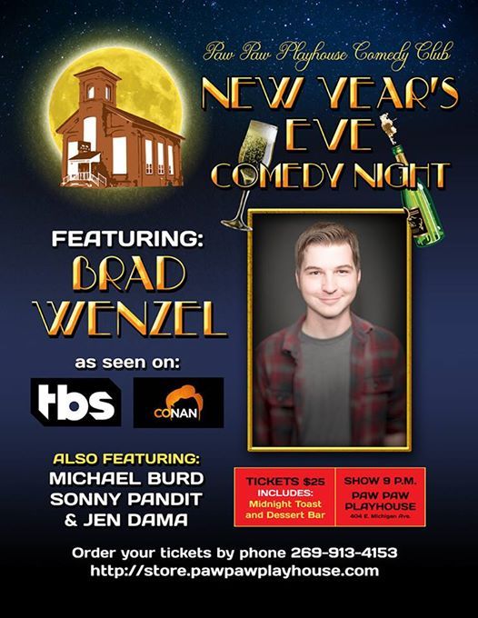 New Years Eve Comedy Bash at Paw Paw Playhouse404 E Michigan Avenue