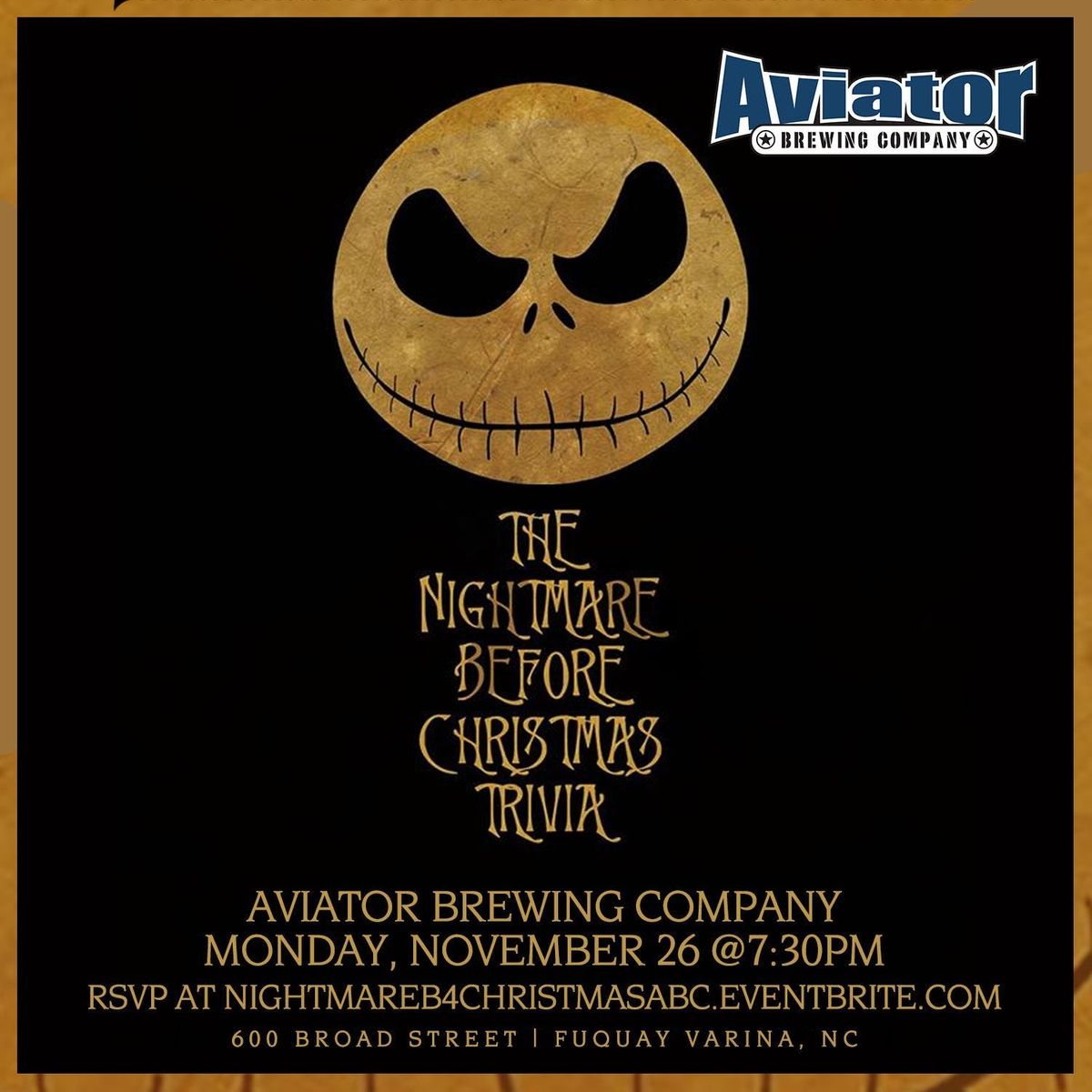 The Nightmare Before Christmas Trivia Aviator Brewing Taphouse 