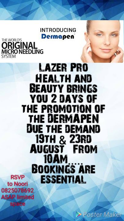 Dermapen Launch Promotion At Emmarentia City Of Johannesburg