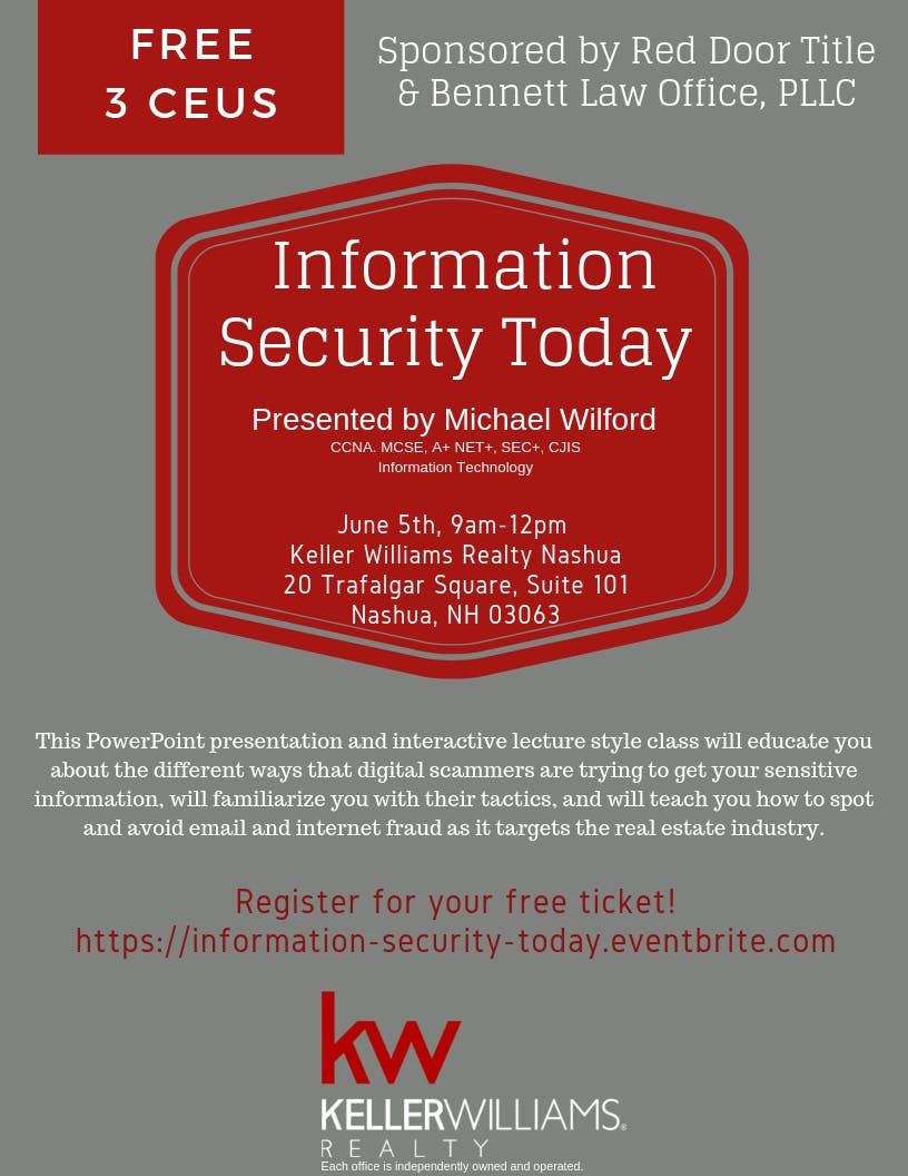 Information Security Today W Red Door Title At Keller Williams