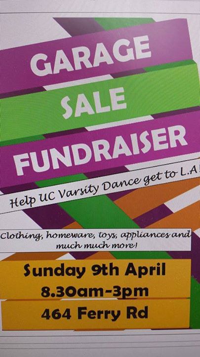 Uc Varsity Dance Garage Sale Fundraiser At 464 Ferry Rd Woolston