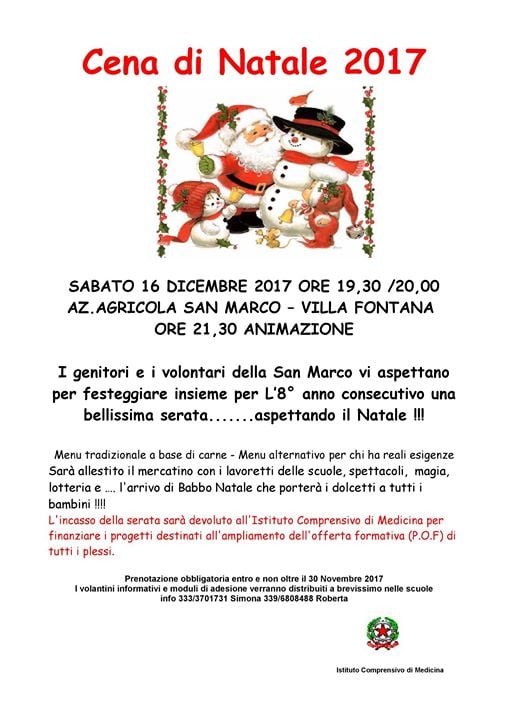 Menu A Base Di Carne Per Natale.Cena Di Natale 2017 At Az Agricola San Marco Villa Fontana Bo