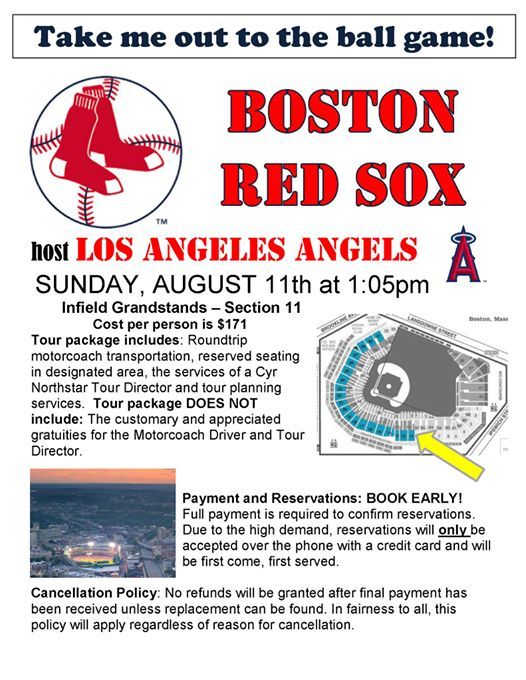 Ballgame Bus Trip At Fenway Park Boston