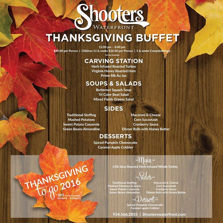 Thanksgiving Buffet at Shooters Waterfront, Fort Lauderdale