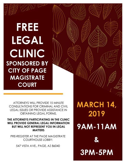 Free Legal Clinic At Page Magistrate Court Page