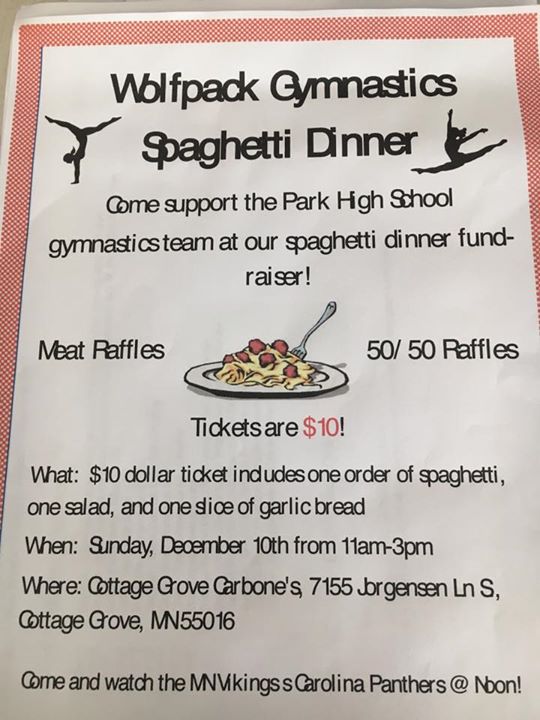 Park Gymnastics Spaghetti Dinner Fundraiser At Carbone S Pizzeria