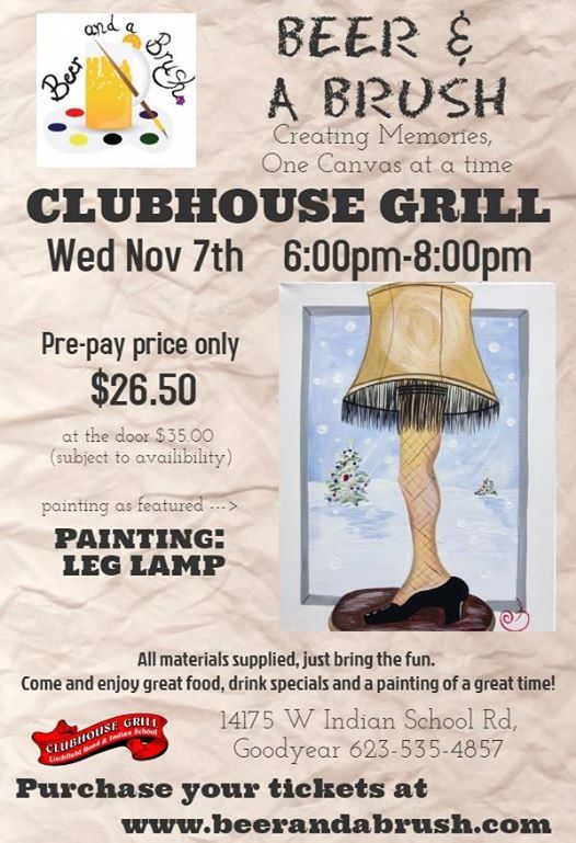 Clubhouse Grill Beer And A Brush Leg Lamp Goodyear Clubhouse Grill Beer And A Brush Leg Lamp
