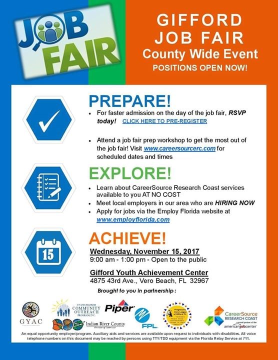 Gifford Job Fair Gyac At 4875 43rd Ave Vero Beach Fl 32967