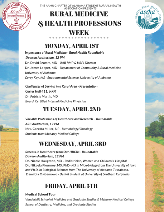 Aamu Rural Health And Health Profession Week At Campus Of Aamu Normal