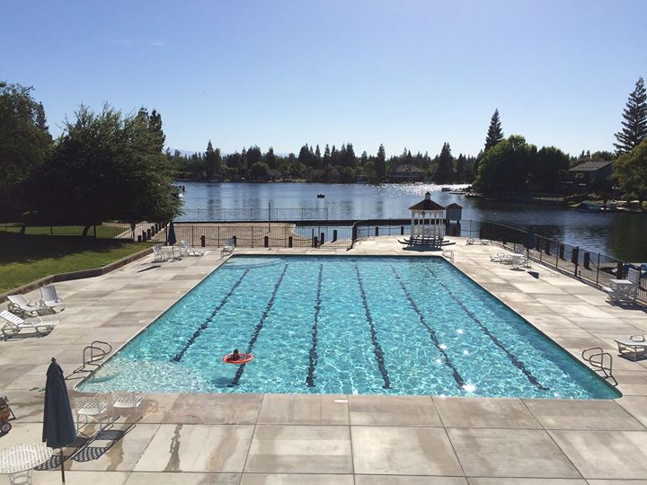 Woodward Lake Residents Party at the Pool, Cars at the Clubhouse Fresno