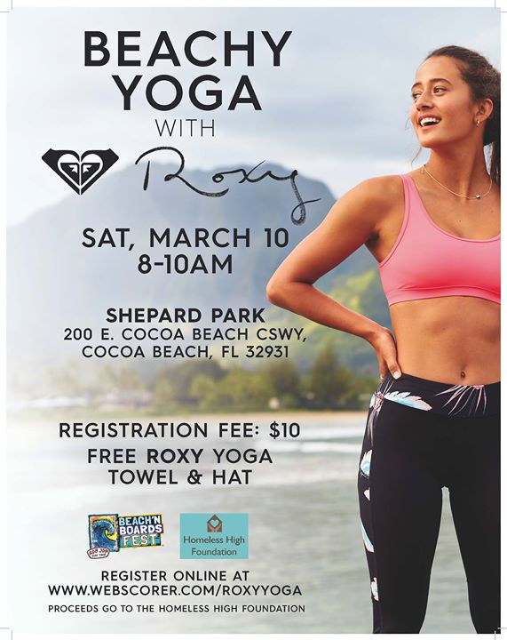 Beachy Yoga with Roxy at Beach 'N Boards Fest, Cocoa Beach
