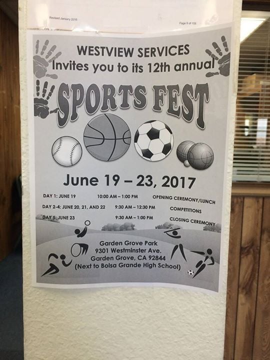 Westview Services Invite You To Its 12th Annual Sport Fest At