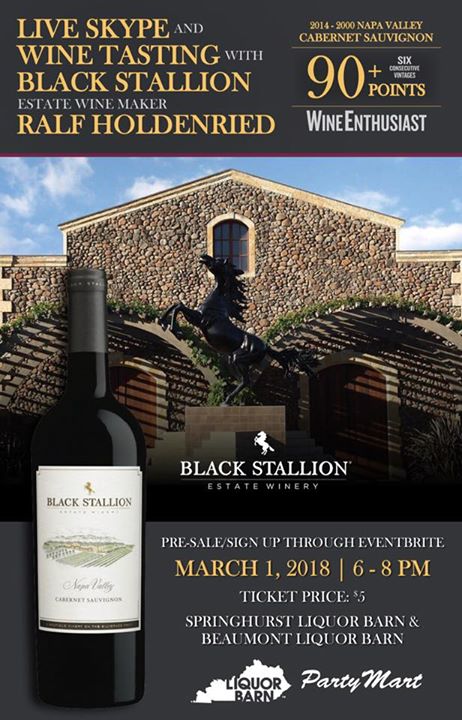 Live Skype And Wine Tasting With Black Stallion At 921 Beaumont