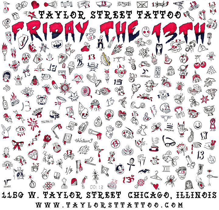 Friday the 13TH Party! at Taylor Street Tattoo, Chicago