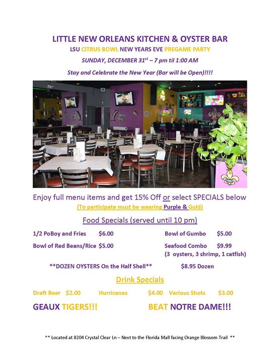 New Years Eve Party At Little New Orleans Kitchen Oyster Bar