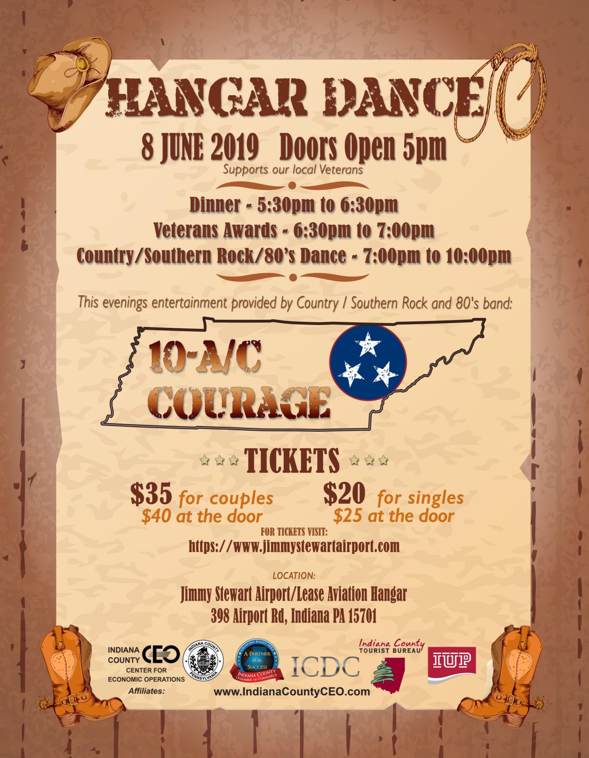 Hangar Dinner And Dance At The Jimmy Stewart Airport Indiana