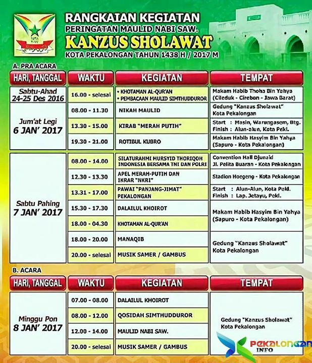 Peringatan Maulid Nabi Kanzus Shalawat Pekalongan 2017 At Kanzus