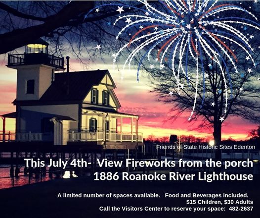 July 4th Fireworks At The Lighthouse Edenton