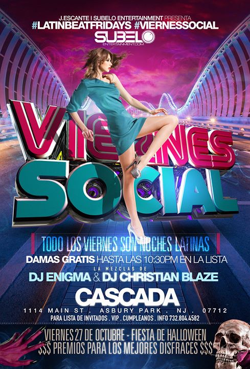 viernes social at cascada asbury park 732 804 4582 asbury park viernes social flyers