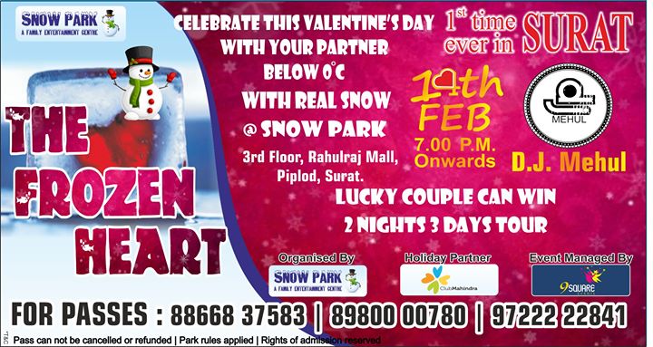 The Frozen Heart Valentines Day Celebration At Snow Park